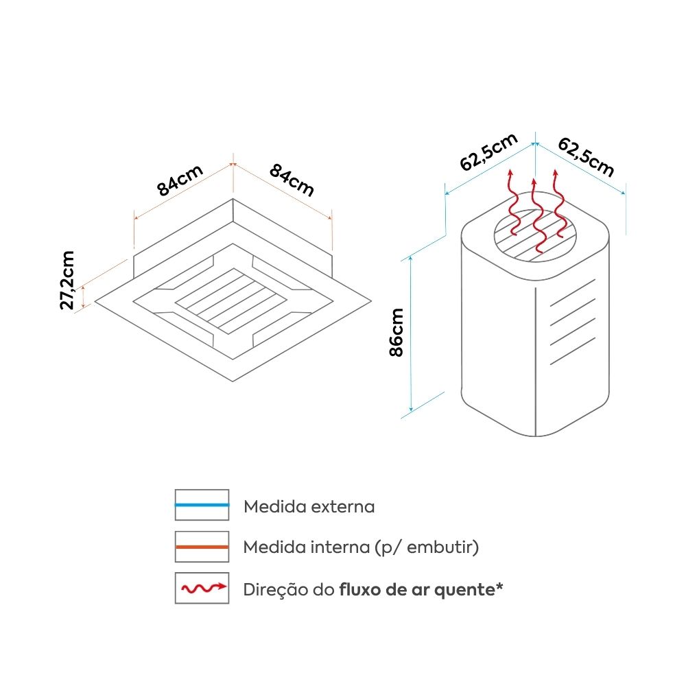 Ar-condicionado Split Cassete On/Off Hitachi Aircore 500 55.000